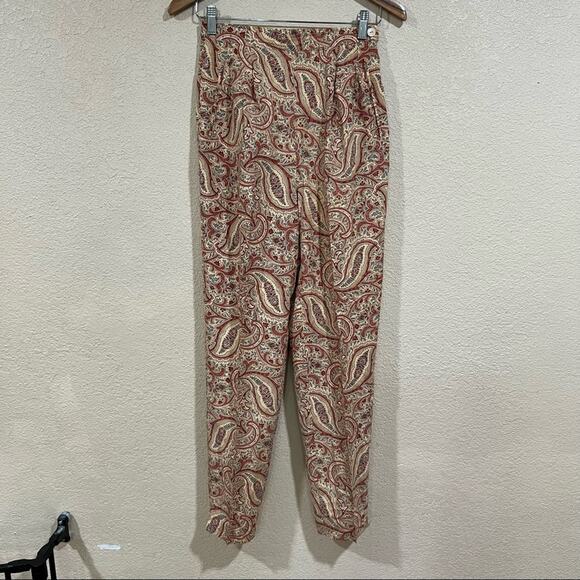 Adrienne Vittadini Collection paisley silk grandmacore pants - Picture 1 of 6